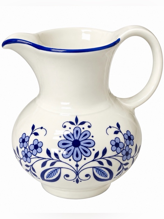 Other - Blue Floral Ceramic Pitcher